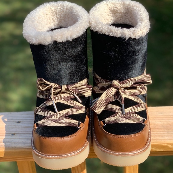 Coach Shearling Boot in Haircalf Black Sienna Sz 8 - Picture 5 of 7